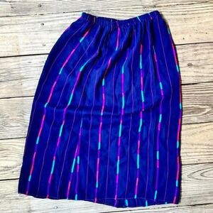 Vintage blue sheer see through‎ midi skirt